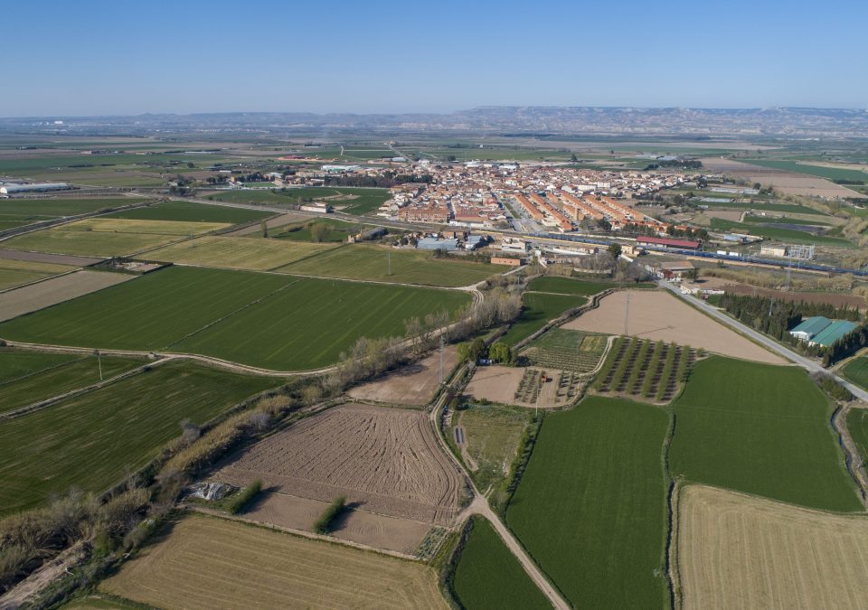 Vista aérea del municipio de Mallén