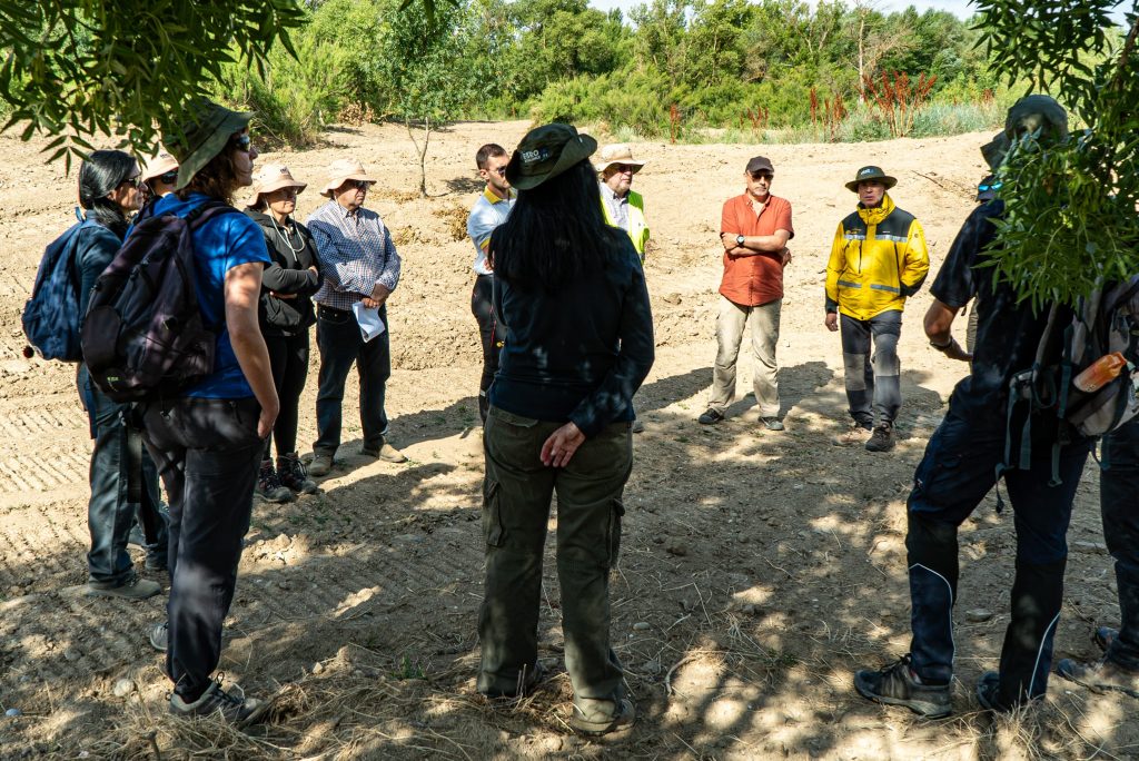 Visita a la obra de recuperación de antiguos brazos de río en el Soto de Alfaro por parte de los integrantes de los espacios de participación del proyecto LIFE Ebro Resilience P1