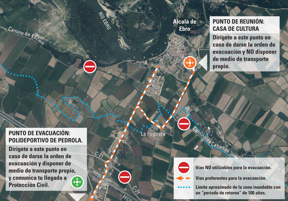 Imagen del Plan de Protección Civil ante inundaciones de Alcalá de Ebro (Zaragoza)