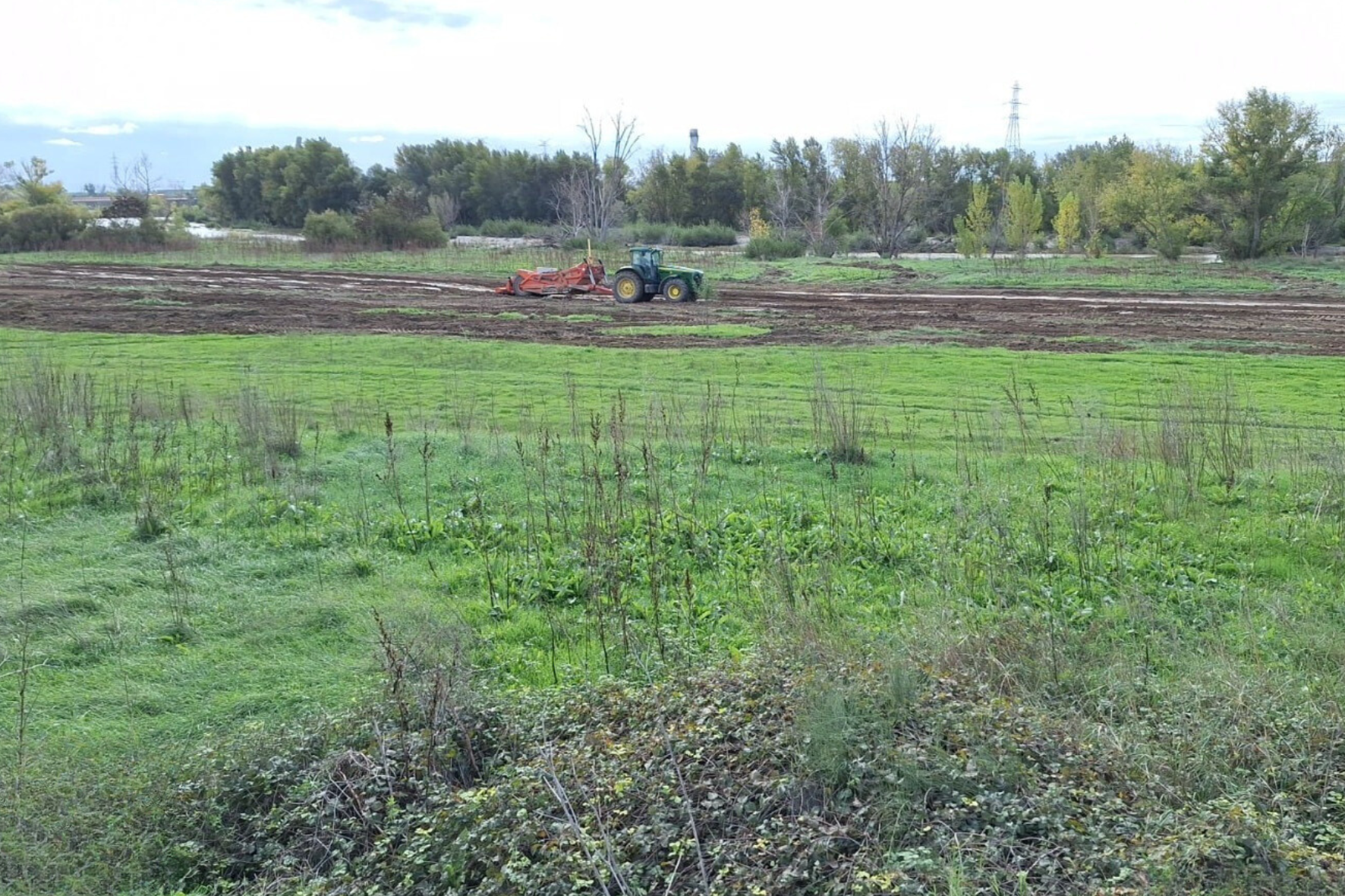 Inicio de las obras en la margen izquierda del Ebro en El Señorío