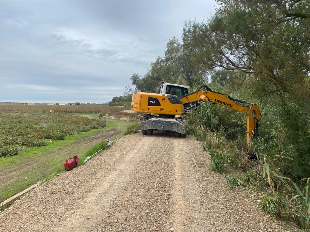 Inicio de los trabajos retranqueo de motas en Mejana del Conde. Tramo Osera de Ebro - Fuentes de Ebro