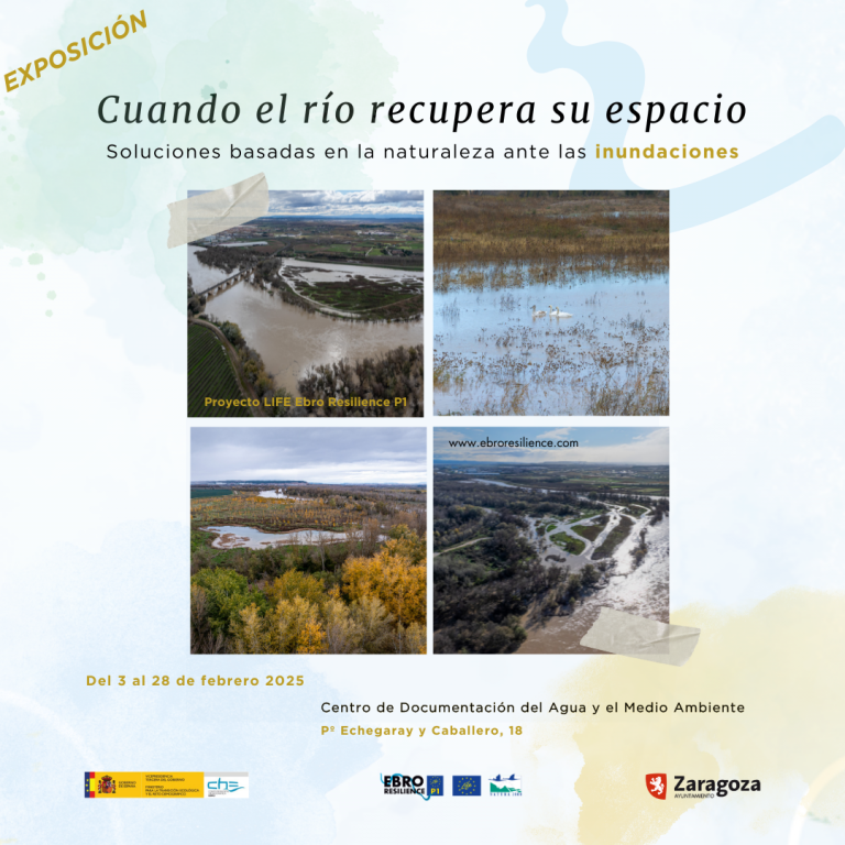 Cartel de la exposición "Cuando el río recupera su espacio"