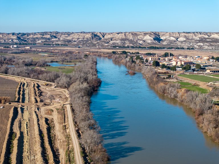 Retranqueo de defensa en la Mejana del Conde, tramo Osera de Ebro - Fuentes de Ebro, Zaragoza.