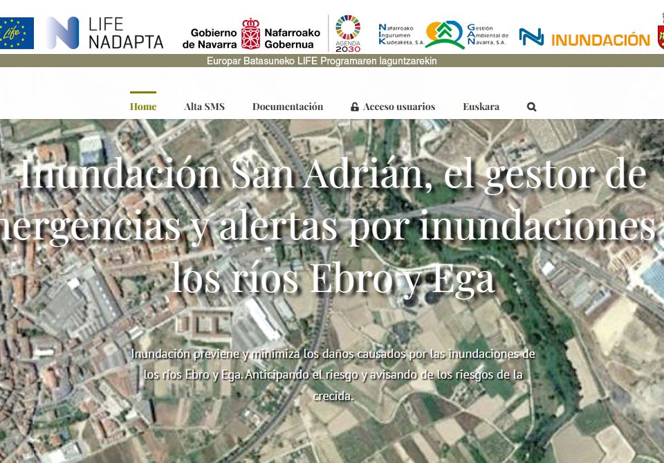 Pantallazo de planes de Actuación Municipal ante el Riesgo de Inundación - ejemplo de San Adrián